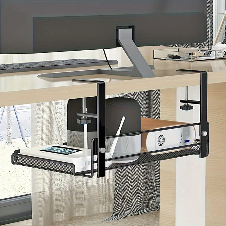Kit organiseur bureau ajustable, métallique, rangement efficace pour un espace de travail ordonné et minimaliste.