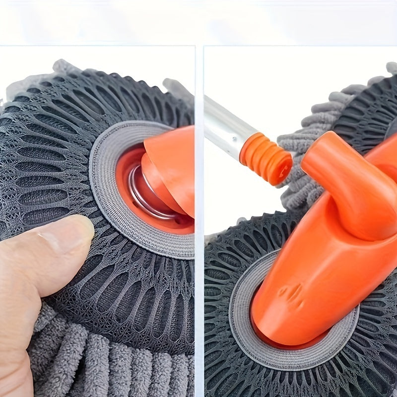 Brosse de nettoyage véhicule LuxeShine en ABS/nylon doux, double tête 360° pour un lavage auto efficace et sans rayures.
