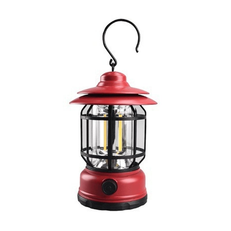 Lampe de table portable style vintage, parfaite pour pique-niques et soirées d'été en extérieur.