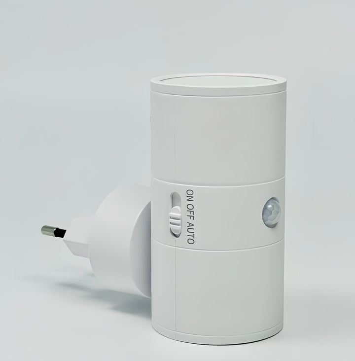 Veilleuse LED au design moderne, lumière chaude et tamisée pour une chambre ou un salon. Économie d'énergie.