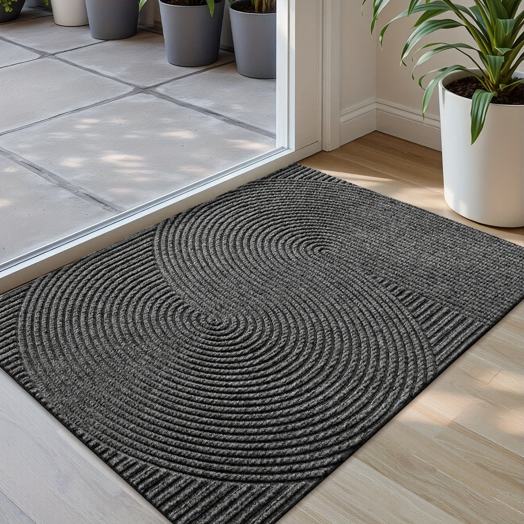 Tapis géométrique Dajiang pour extérieur et intérieur, durable, antidérapant et élégant.