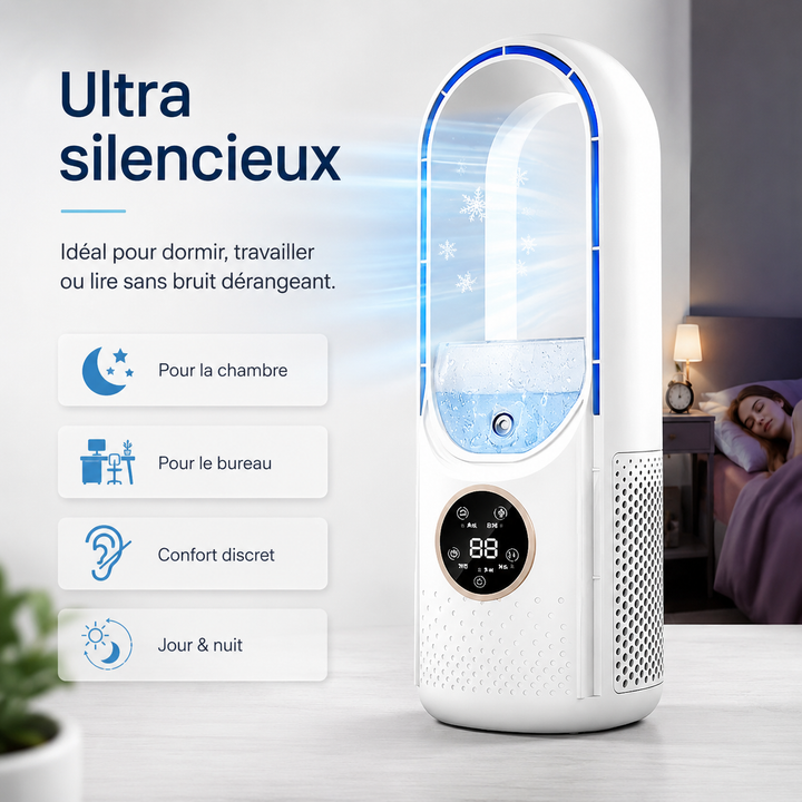 Contrôle facile du climatiseur 3-en-1; pour air frais, humidifié et purifié à domicile.