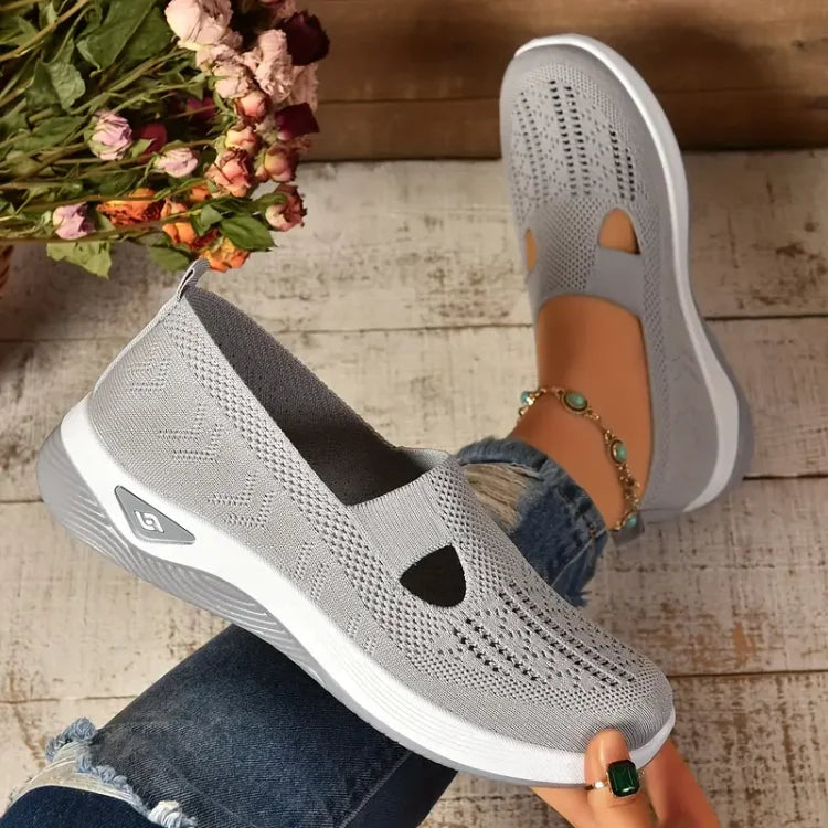 Texture respirante : Chaussures femme confortables slip-on légères, idéales pour le bien-être quotidien et l'été.