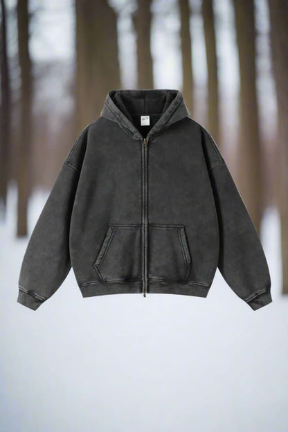 Dam Hoodies: Oversized Zip-Hoodie med Kängurufickor