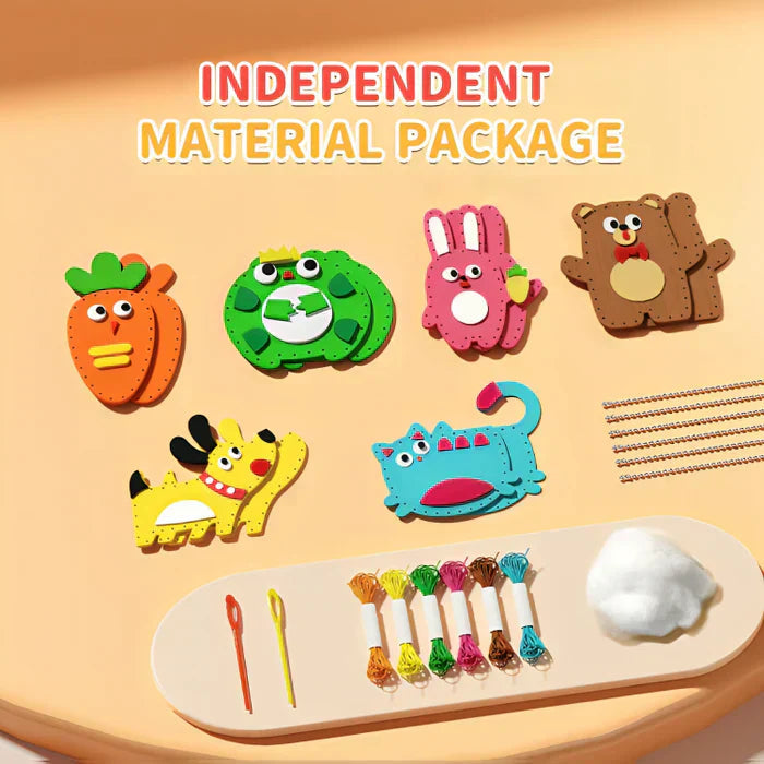 Améliore la motricité fine et la créativité avec ce kit de couture DIY pour enfants. Un jouet éducatif stimulant.