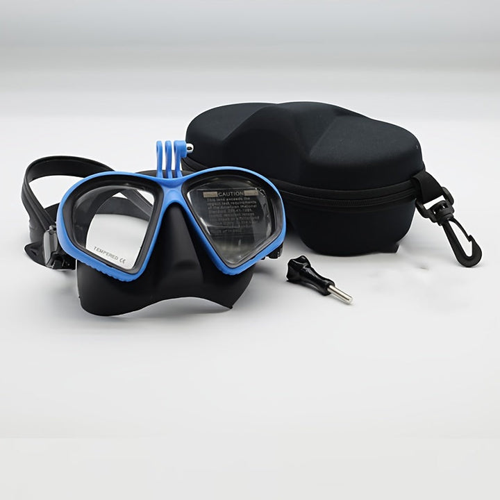Masque de plongée et natation, verre trempé, anti-buée, avec support caméra, pour une clarté impeccable.