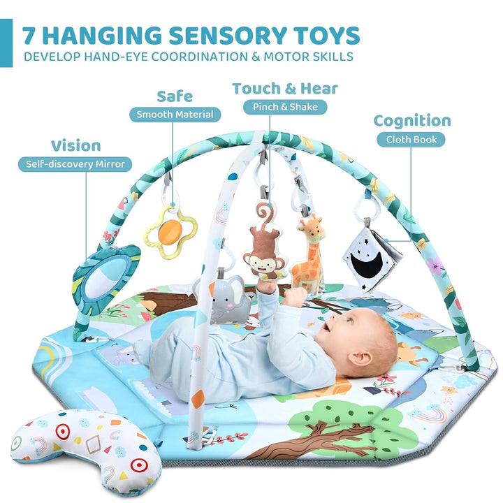 Aire de jeu évolutive 8-en-1 pour bébé, tapis d'éveil et piscine à balles, stimulant le développement.