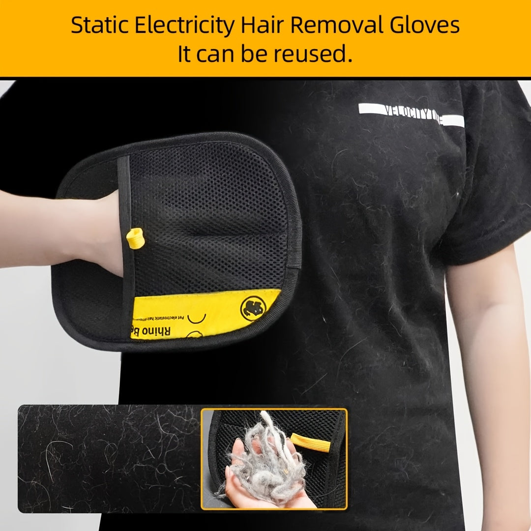 Gants de toilettage doux pour chat et chien, idéaux pour le brossage et le nettoyage des poils.