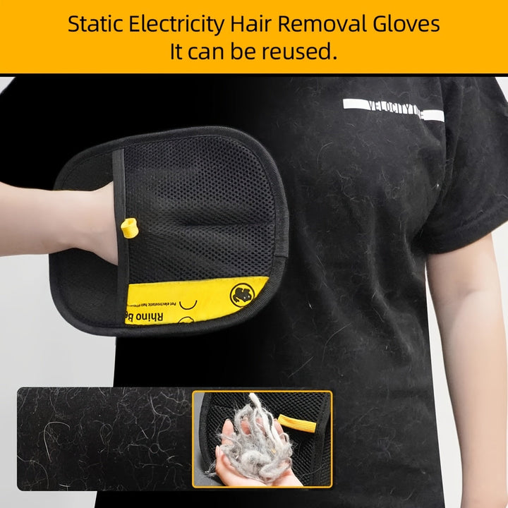 Gants de toilettage doux pour chat et chien, idéaux pour le brossage et le nettoyage des poils.