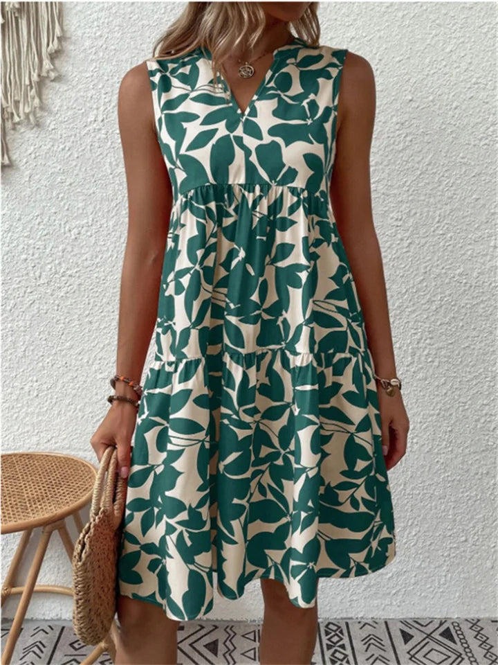 Robe d'été fleurie femme, élégante et légère. Idéale pour le printemps/été, look casual ou plage.