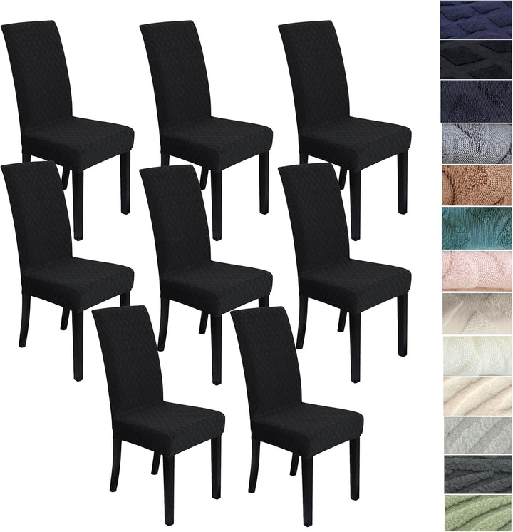 Housse de chaise de salle à manger, tissu extensible doux, motif diamant. Rénovation efficace.