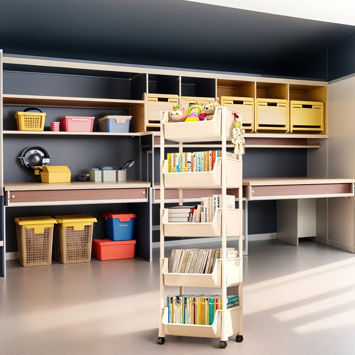 Chariot NobleNest rempli. Solution de rangement mobile pour organiser jouets, livres ou fournitures de bureau.