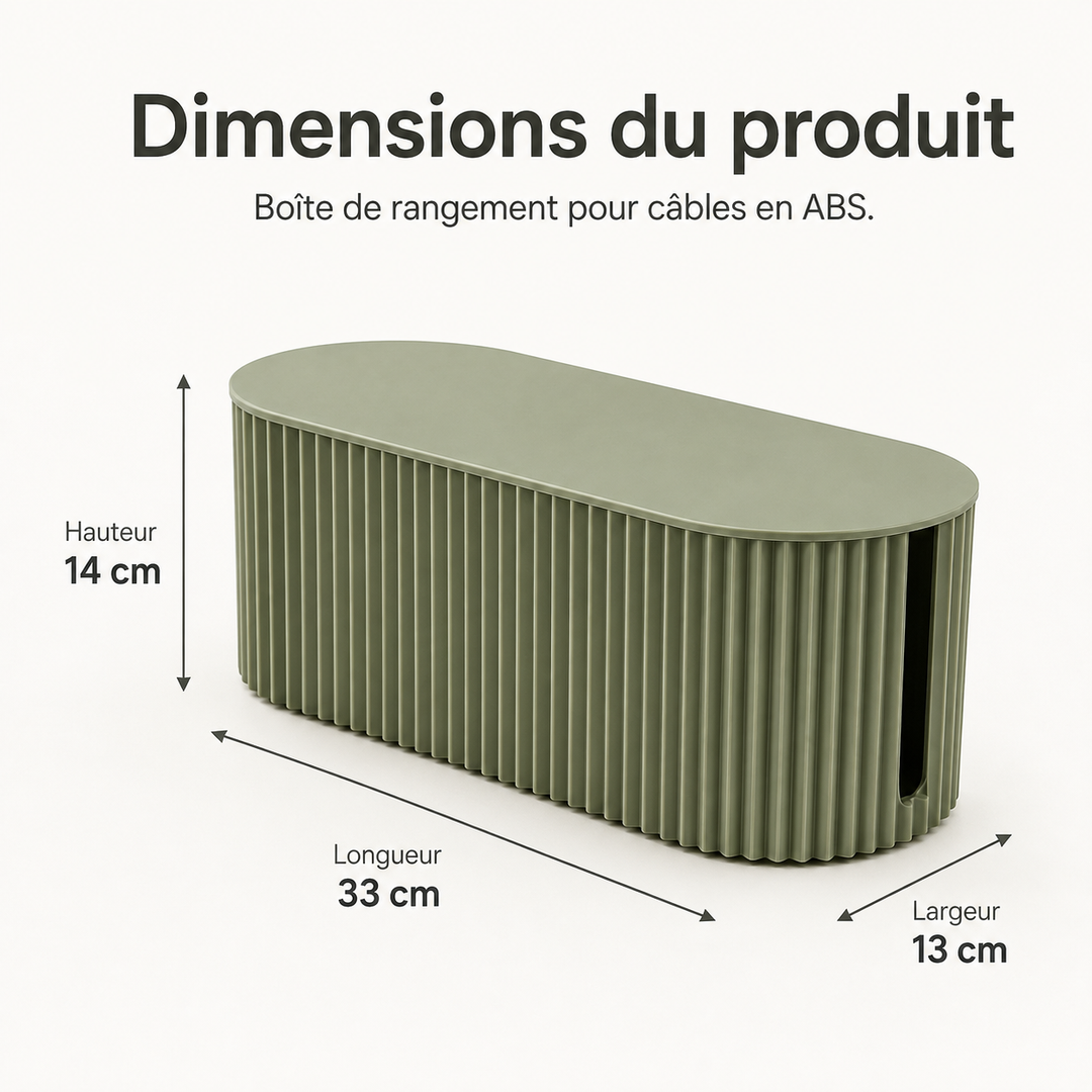 Boîte à câbles esthétique pour cacher et organiser les fils, améliore l'espace net.