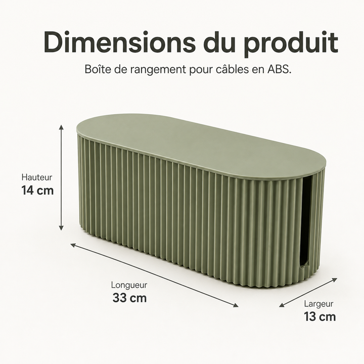 Boîte à câbles esthétique pour cacher et organiser les fils, améliore l'espace net.