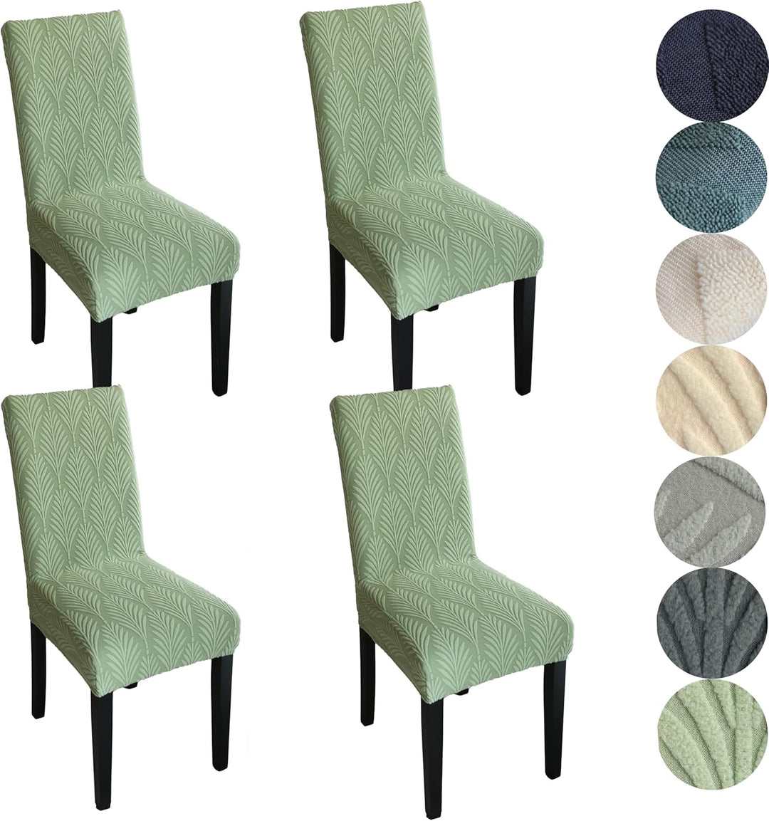 Lot de housses extensibles, idéal pour relooker chaises de salle à manger. Motif feuille, protection.