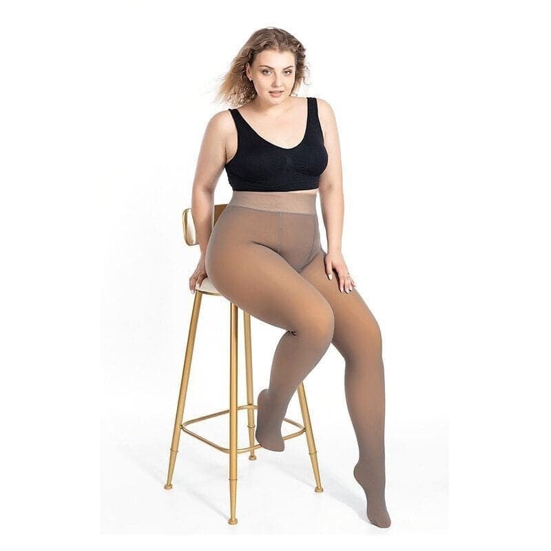 Collant femme chaud, effet transparent flatteur. Idéal comme sous-vêtement thermique en hiver.