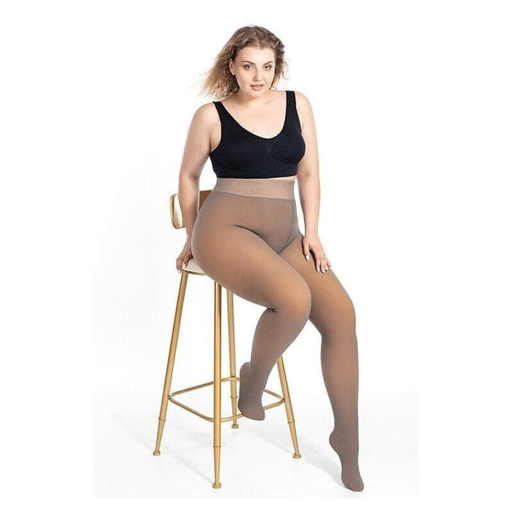 Collant femme chaud, effet transparent flatteur. Idéal comme sous-vêtement thermique en hiver.
