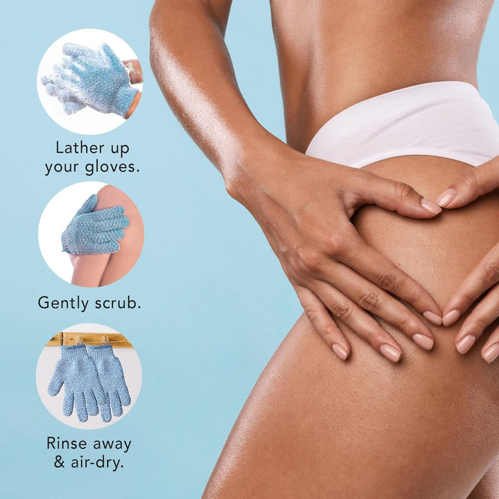 Accessoire essentiel pour le bain: gants exfoliants qui préparent la peau à mieux absorber les soins.