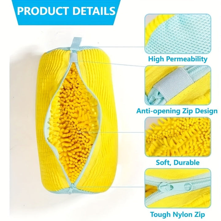 Sac de lavage en maille textile robuste pour un entretien sûr et durable des chaussures.