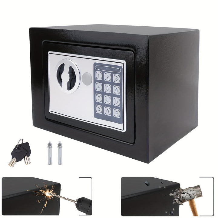Boîte de sécurité compacte TitanGuard pour rangement sécurisé documents, bijoux. Ignifuge et antivol, parfaite maison.