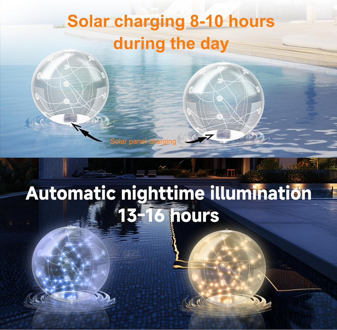 Lampe solaire LED étanche flottante pour piscine, multicouleur avec télécommande, pour une lumière économique.