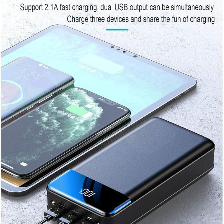 Powerbank 50000mAh avec multiples ports USB, garantissant une charge rapide pour tous vos appareils mobiles.