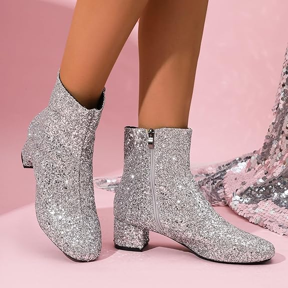 Bottines Marini brillantes à bout pointu pour femmes, confortables et stylées, parfaites pour la mode hivernale.