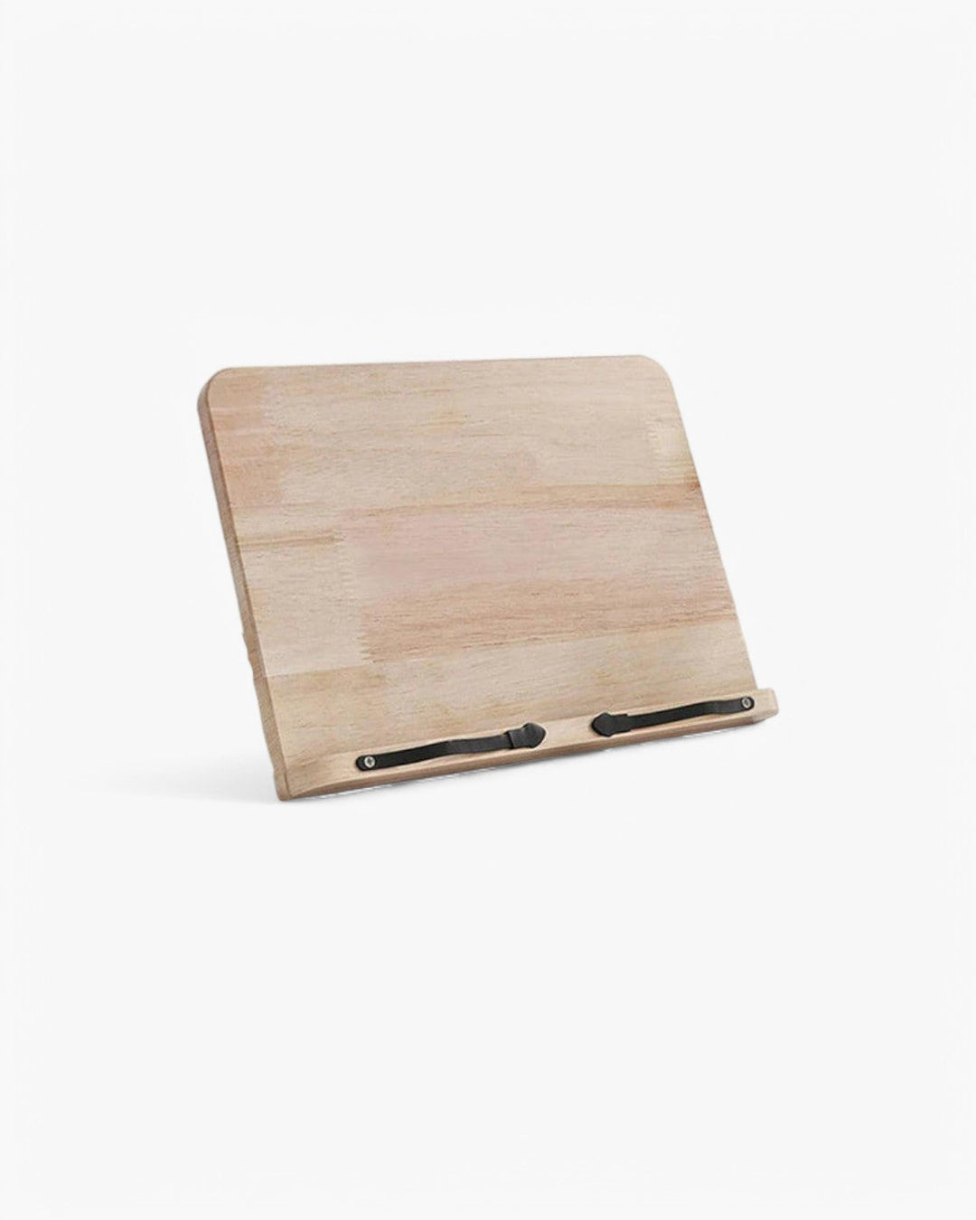 Support livre et tablette en bois réglable, ergonomique pour lecture, cuisine ou bureau.
