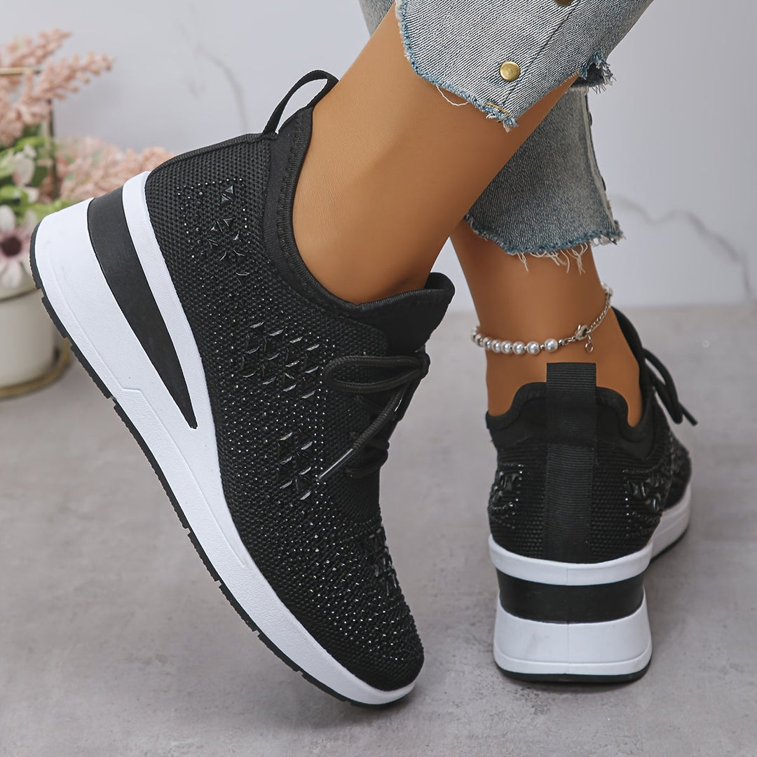 Chaussures décontractées Elva femmes: avec strass, respirantes, pour un look chic et quotidien.