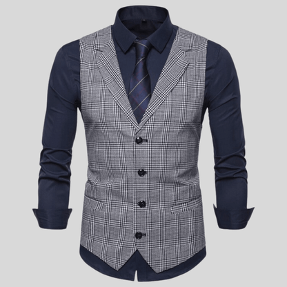 Herrväst Slim Fit - Rutig - Justerbar - Elegant