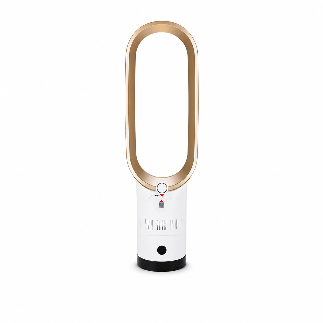 Ventilateur colonne moderne dans un salon, offre air frais et purifié. Climatisation silencieuse pour l'été.