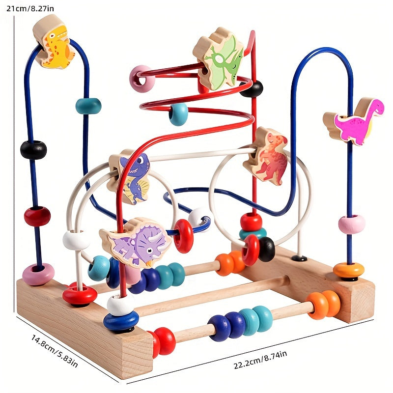 Jouet boulier en bois naturel pour l'apprentissage des couleurs et la logique. Idéal pour bébé et enfant.