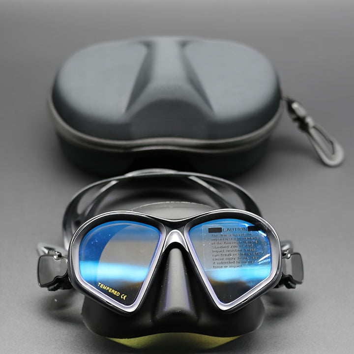 Masque de plongée et snorkeling avec verre trempé anti-buée et fixation caméra pour l'exploration.