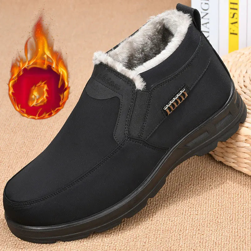 Chaussures homme hiver chaudes et confortables à enfiler, idéales pour la neige et l'extérieur.