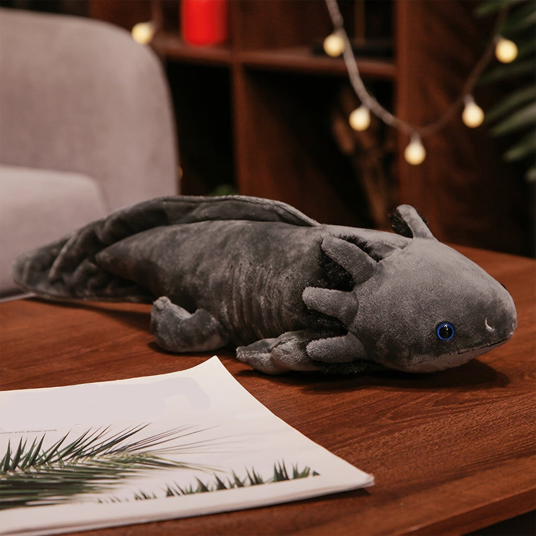 Peluche axolotl 42cm, réplique réaliste et douce, compagnon parfait pour les enfants.