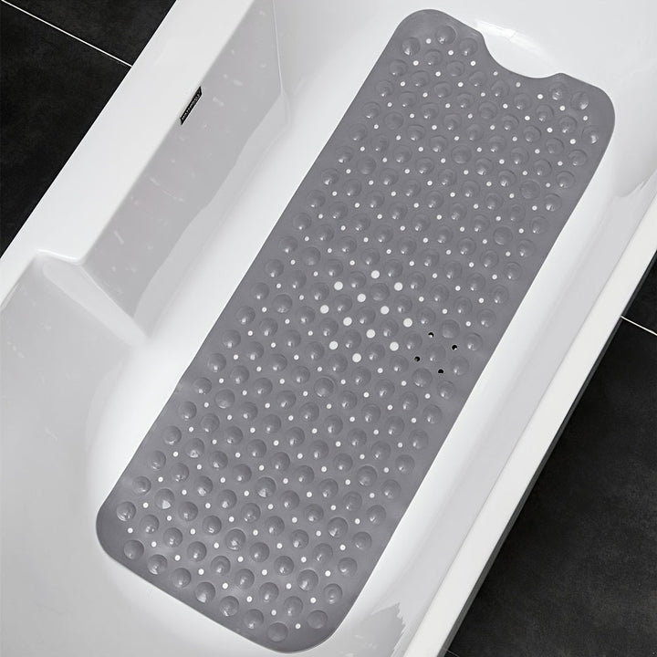 Douche et baignoire sûres avec ce tapis de bain antidérapant XL en PVC robuste et hygiénique.