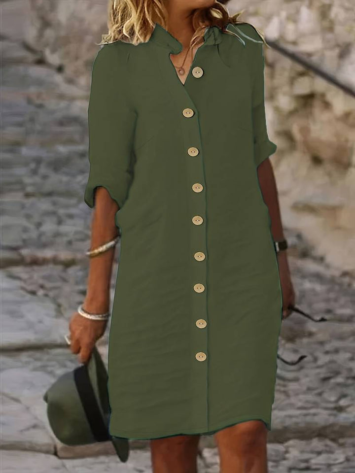 Robe midi femme chic et confortable, idéale pour une allure élégante et polyvalente en toute occasion estivale.