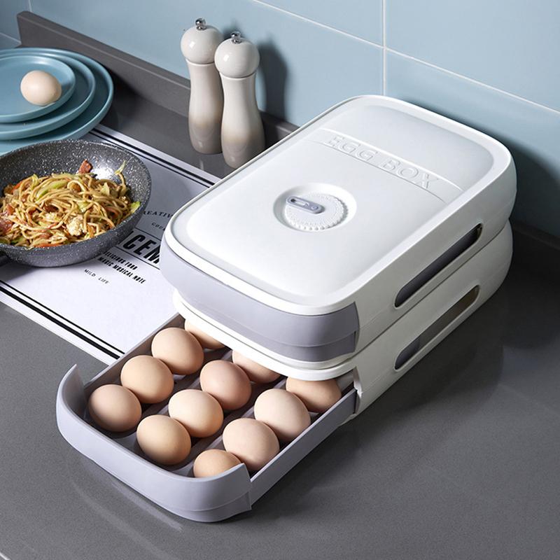 Organisateur d'œufs frais pour cuisine, tiroir compact pour conservation optimale. (92 chars)