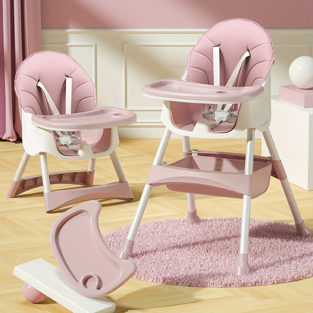 Chaise haute bébé réglable et confortable pour repas faciles, avec sécurité et design moderne.
