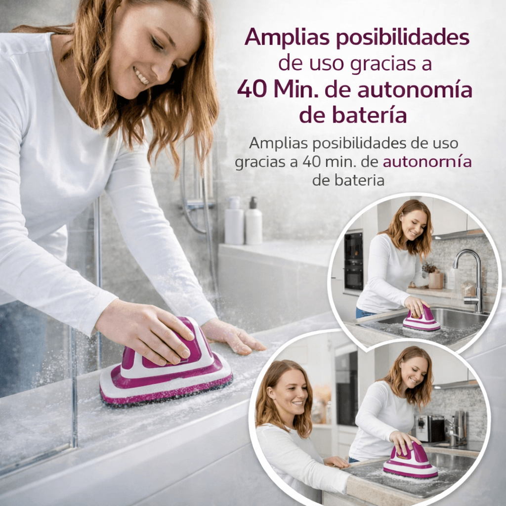 Cepillo eléctrico para limpieza rápida en baño, cocina y zonas difíciles