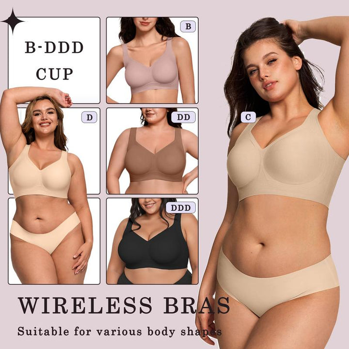 Soutien-gorge confort réglable sans armature, maintien naturel. Lingerie femmes douce avec coussinets amovibles.