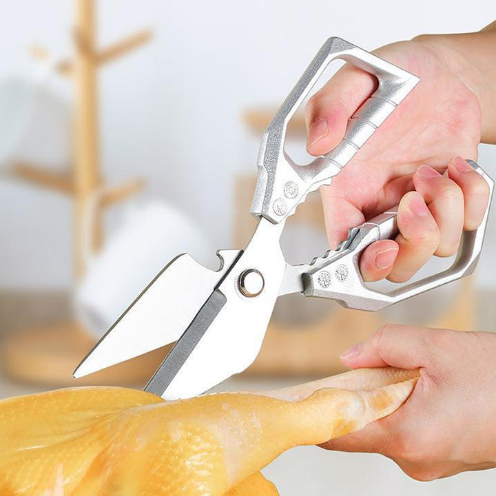 Ustensile de cuisine robuste pour découpe et tranchage de divers aliments, acier inoxydable.