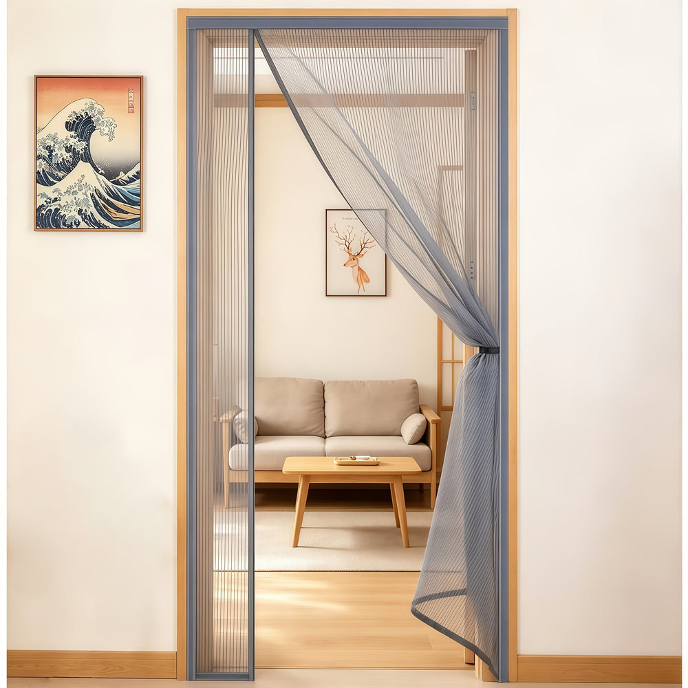Moustiquaire anti-insectes pour porte, fermeture magnétique. Parfaite pour balcon ou terrasse en été.