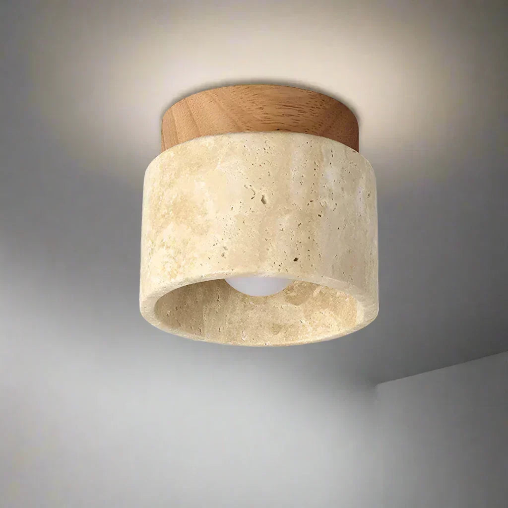 Plafonnier crème style japonais, design épuré et minimaliste. Crée une ambiance douce et zen. Intérieur moderne.