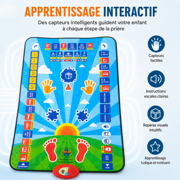 Cadeau éducatif pour enfant: tapis de prière islamique interactif électronique pour apprendre la religion.
