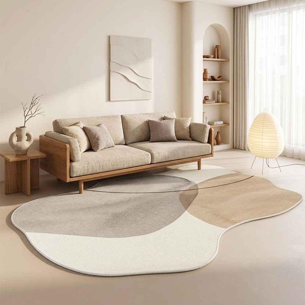 Tapis de chambre Novara doux et confortable, inspiration japonaise, lavable.