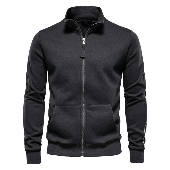 Mode homme: sweatshirt gris chiné à col zippé pour un look moderne et versatile, idéal pour le sport et loisirs.