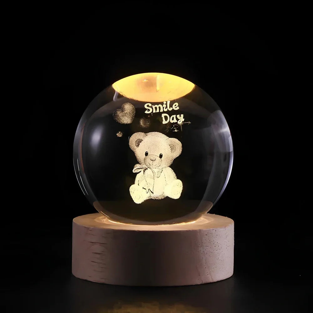 Lampe LED en cristal, éclairage d'appoint, crée une ambiance cocooning dans votre intérieur.