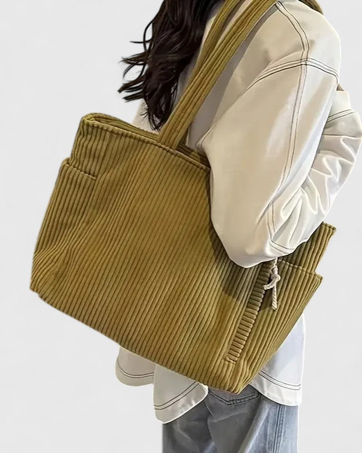 Sac cabas Angelique polyvalent pour femme. Disponible en noir, vert, moutarde et blanc.