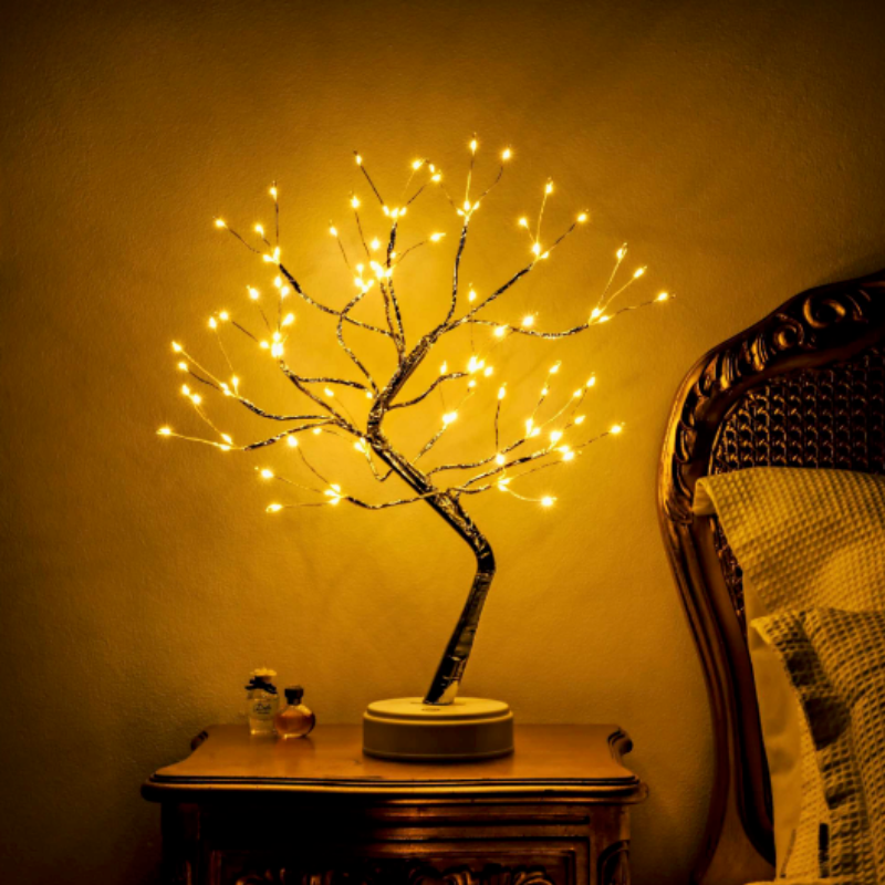 Lampe bonsaï LED décorative, cadeau unique. Apporte une touche design et une lumière d'ambiance chaleureuse.